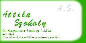 attila szokoly business card